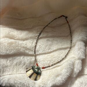 Embellished Shell Pendant Natural Necklace